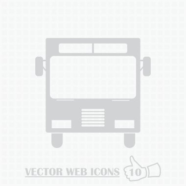 otobüs web simgesi. Düz tasarım stili.