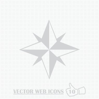 Vektör pusula web simgesi. Düz tasarım stili.
