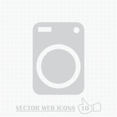 yıkama makinesi web simgesi. Düz tasarım stili.