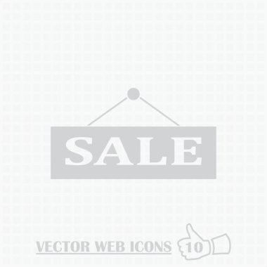 Satılık web simgesi. Düz tasarım stili.