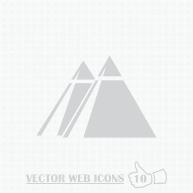 Gri piramitler web simgesi. Düz tasarım stili.