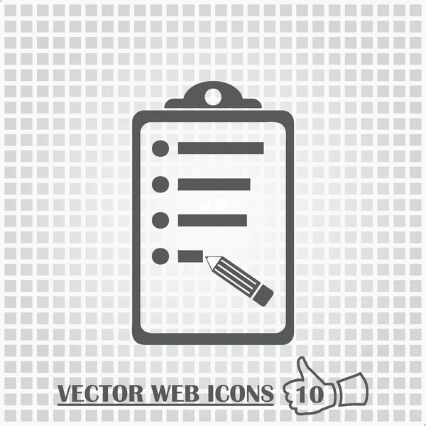 Pictografía de lista de verificación. portapapeles icono web. Estilo de diseño plano . — Vector de stock
