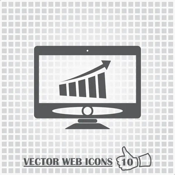 Monitorear icono web. Estilo de diseño plano . — Vector de stock