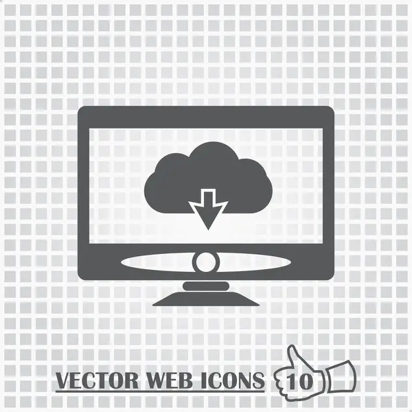 Monitorear icono web. Estilo de diseño plano . — Vector de stock