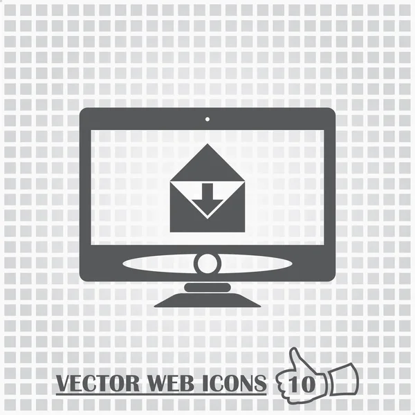 Monitorear icono web. Estilo de diseño plano . — Vector de stock