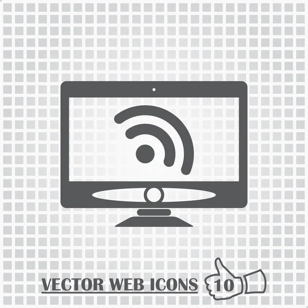 Monitor web icon. Flat design style. — Stock Vector