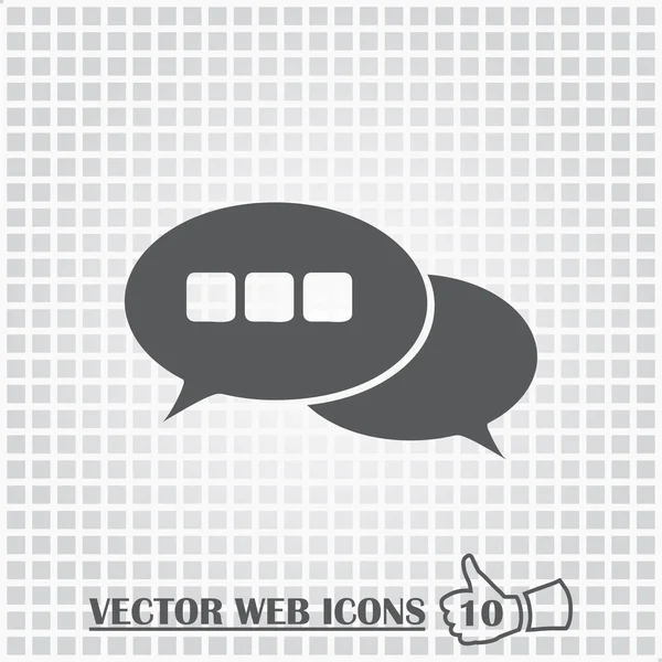 Icono de Chat en estilo plano de moda aislado sobre fondo gris — Vector de stock