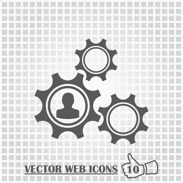 Gears web icon. Flat design style. — Stock Vector