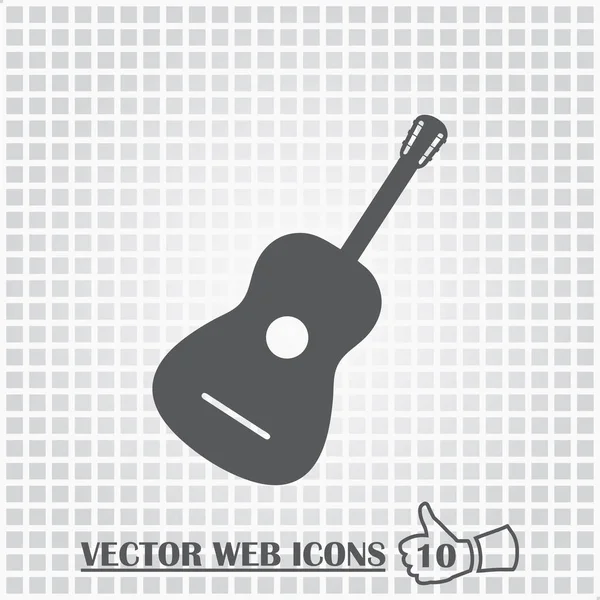 Icono de la guitarra web. Estilo de diseño plano . — Vector de stock