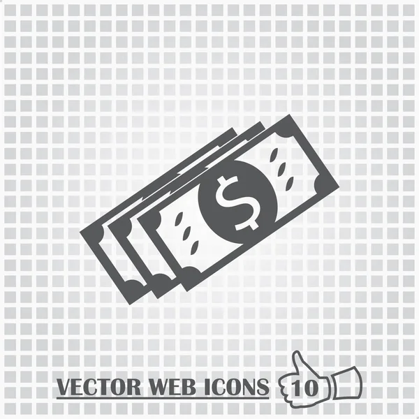 Иконка деньги веб. Плоский дизайн . — стоковый вектор