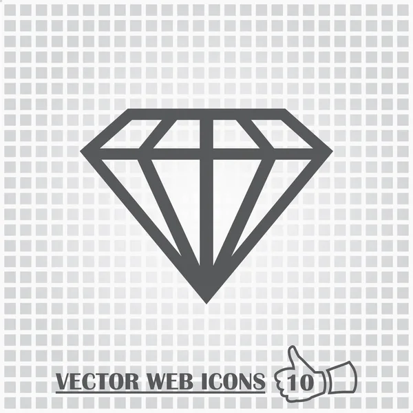 Ligne diamant icône web. Style design plat . — Image vectorielle