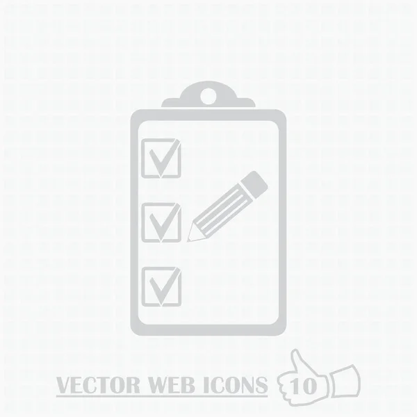 Pictograph of checklist. clipboard web icon. Flat design style. — Stock Vector