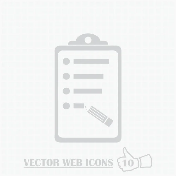 Pictograma da lista de verificação. ícone da web prancheta. Estilo de design plano . — Vetor de Stock