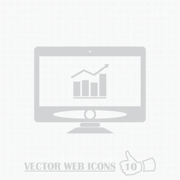 Monitor de ícone web. Estilo de design plano . — Vetor de Stock