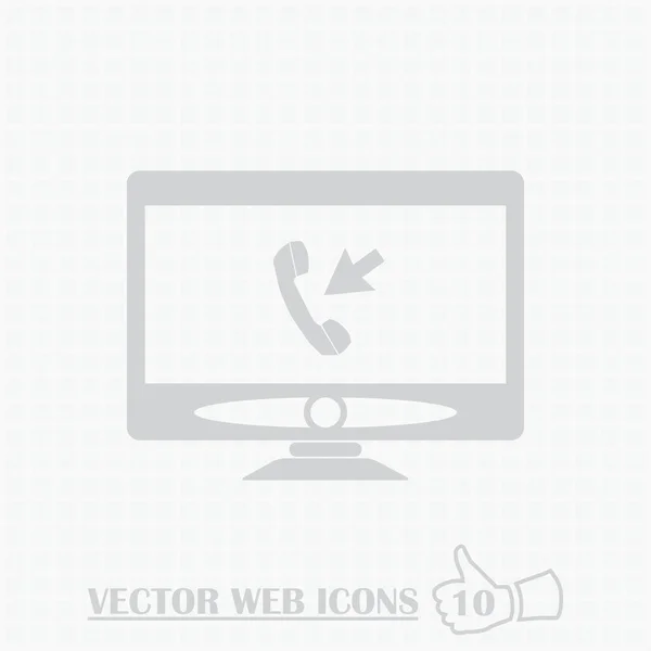 Monitor Web-Symbol. flacher Designstil. — Stockvektor