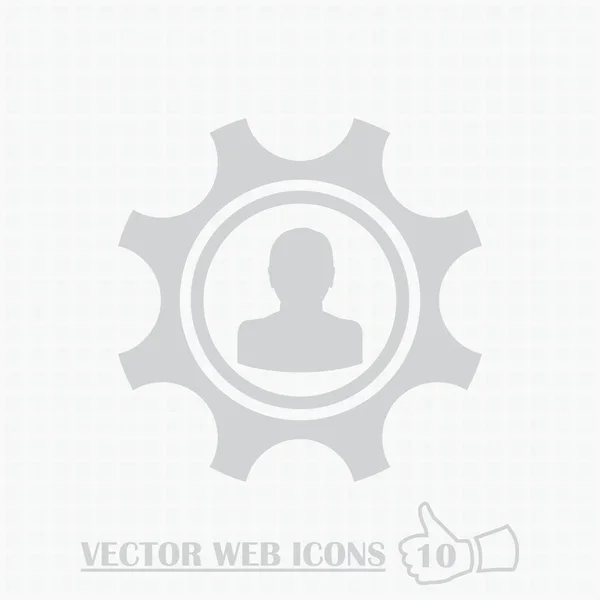 Gears web icon. Flat design style. — Stock Vector