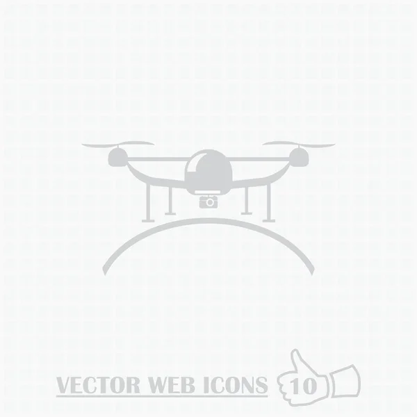 Foto y video drone icono web. Estilo de diseño plano . — Archivo Imágenes Vectoriales