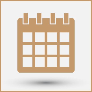 Takvim simgesi, vektör illüstrasyonu. Düz tasarım biçimi