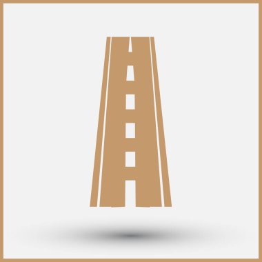 Düz yol ile beyaz markings. Vektör çizim