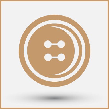 Dikiş düğme simgesi, düz tasarım