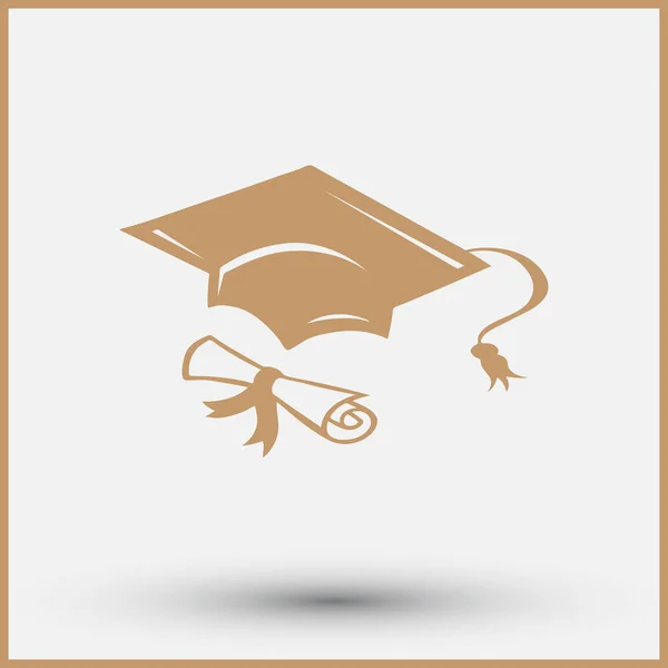 Graduation Cap icon, flat design — Stock Vector