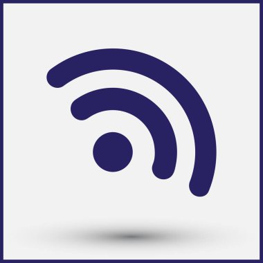 RSS simgesi düz stil ikonu. Vektör çizim