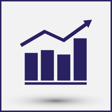 Gri arka plan üzerinde izole trendy düz stil pasta grafik simgesini.