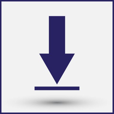 Düz Download resmi yükle simge vektör yük sembol düğmesi arka plan