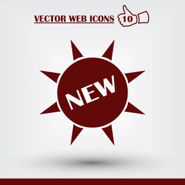 Yeni etiket. Web simgesi. Düz tasarım stili