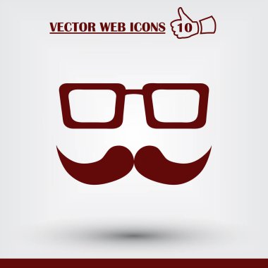 Vektör gözlük web simgesi. Düz tasarım stili