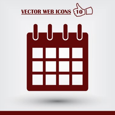 Gri arka plan üzerinde izole trendy düz stil takvim simgesini. Web sitesi tasarımı, logo, app, UI takvim simgesi. Vektör çizim, Eps10.