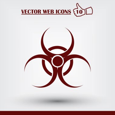 Vektör biyo tehlike web simgesi. Düz tasarım stili