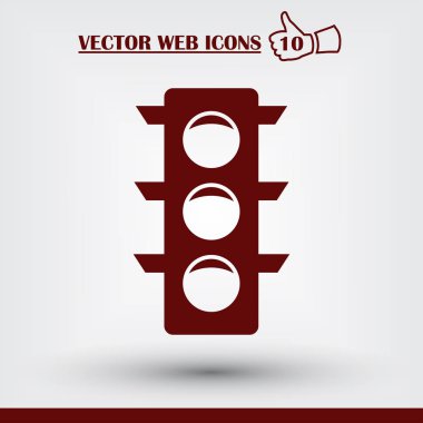 Trafik ışığı web simgesi. Düz tasarım stili