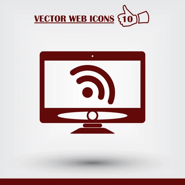 Monitor web icon. Flat design style — Stock Vector