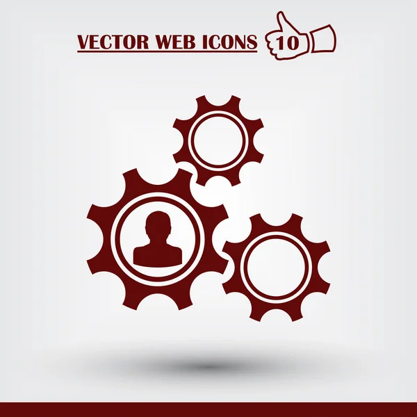 Gear web icon. Flat design style — Stock Vector