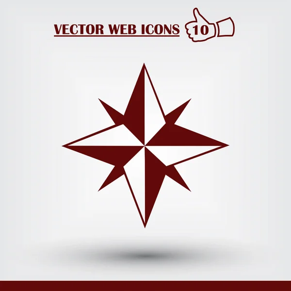 Brújula icono web. Estilo de diseño plano — Archivo Imágenes Vectoriales