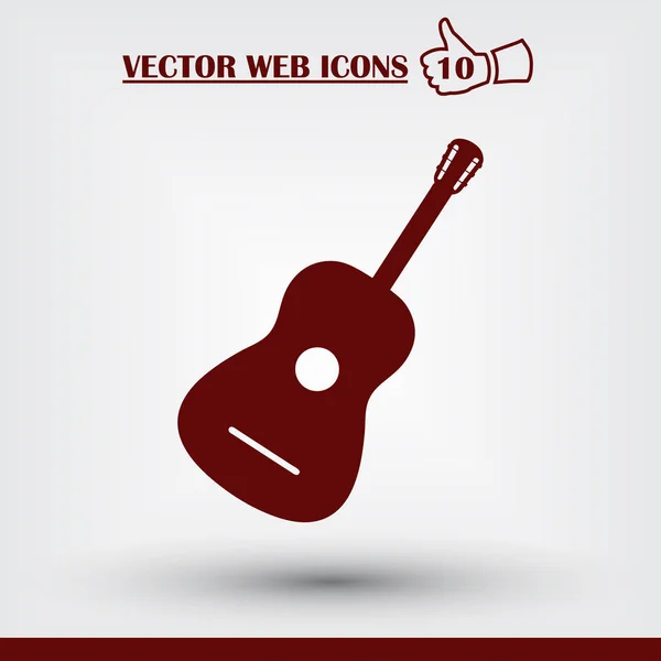 Guitar Vector Web Icon. flacher Designstil — Stockvektor