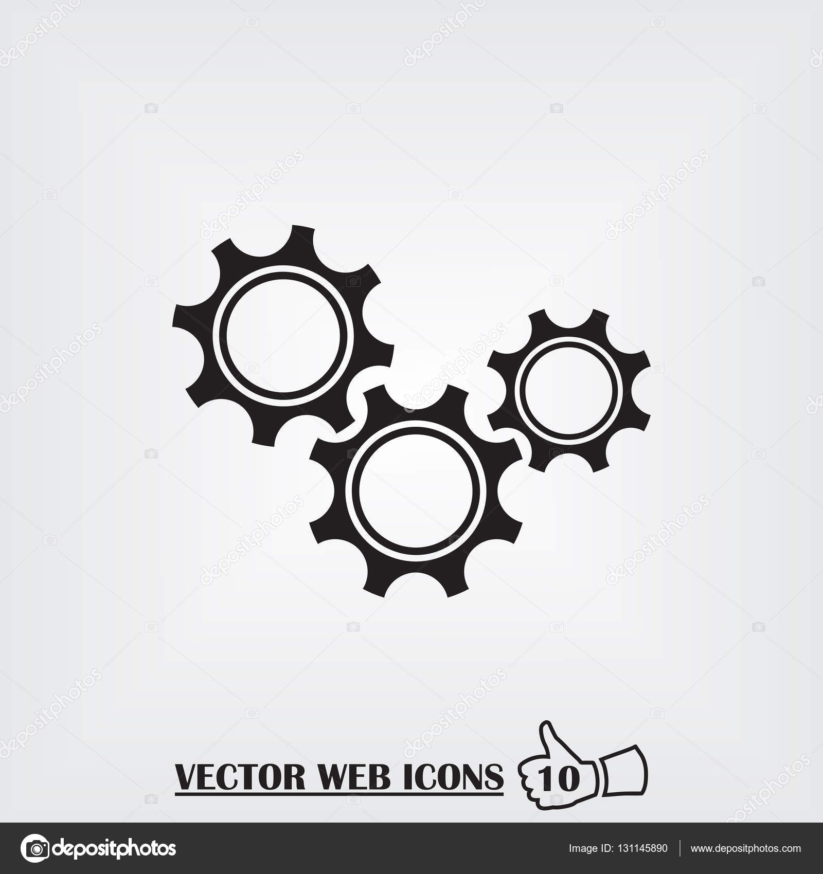 Gear Web Icon Flat Design Style Vector Image By C Chack Rick Vector Stock