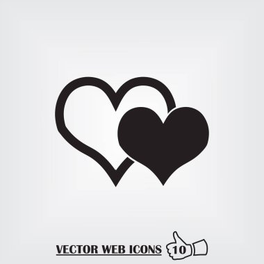 Kalp web simgesi. Düz tasarım stili