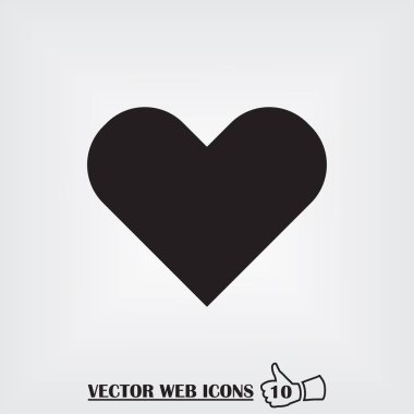 Kalp web simgesi. Düz tasarım stili