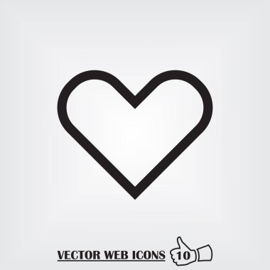 Kalp web simgesi. Düz tasarım stili