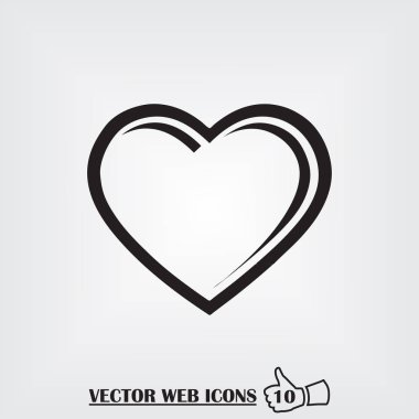 Kalp web simgesi. Düz tasarım stili