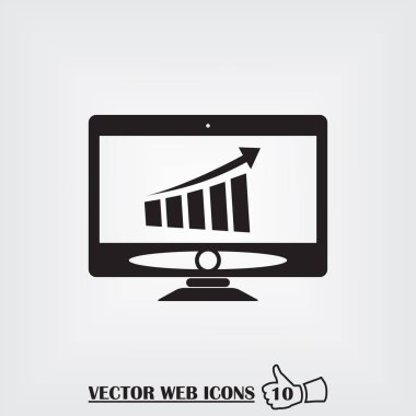 Monitör web simgesi. Düz tasarım stili