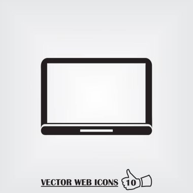 Monitör web simgesi. Düz tasarım stili