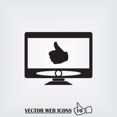 Monitör web simgesi. Düz tasarım stili