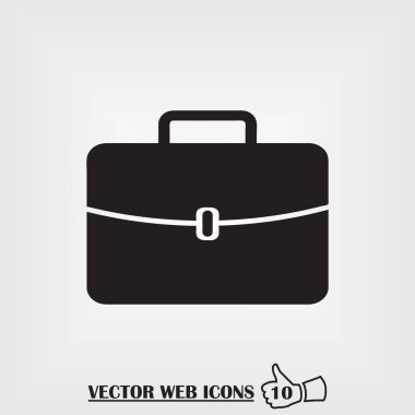 Bagaj simge vektör çizim gri arka plan üzerinde.