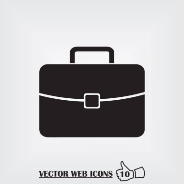 Bagaj simge vektör çizim gri arka plan üzerinde.