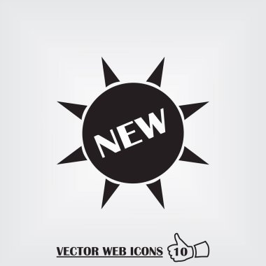 Yeni etiket. Web simgesi. Düz tasarım stili