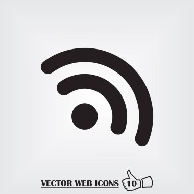 RSS simgesi düz stil ikonu. Vektör çizim