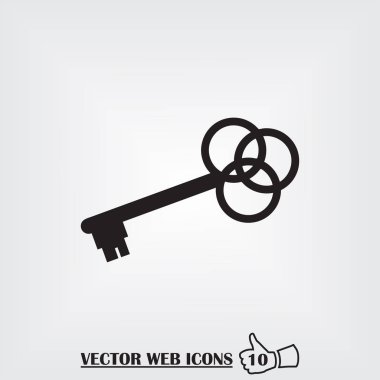 Anahtar web simgesi. Düz tasarım stili